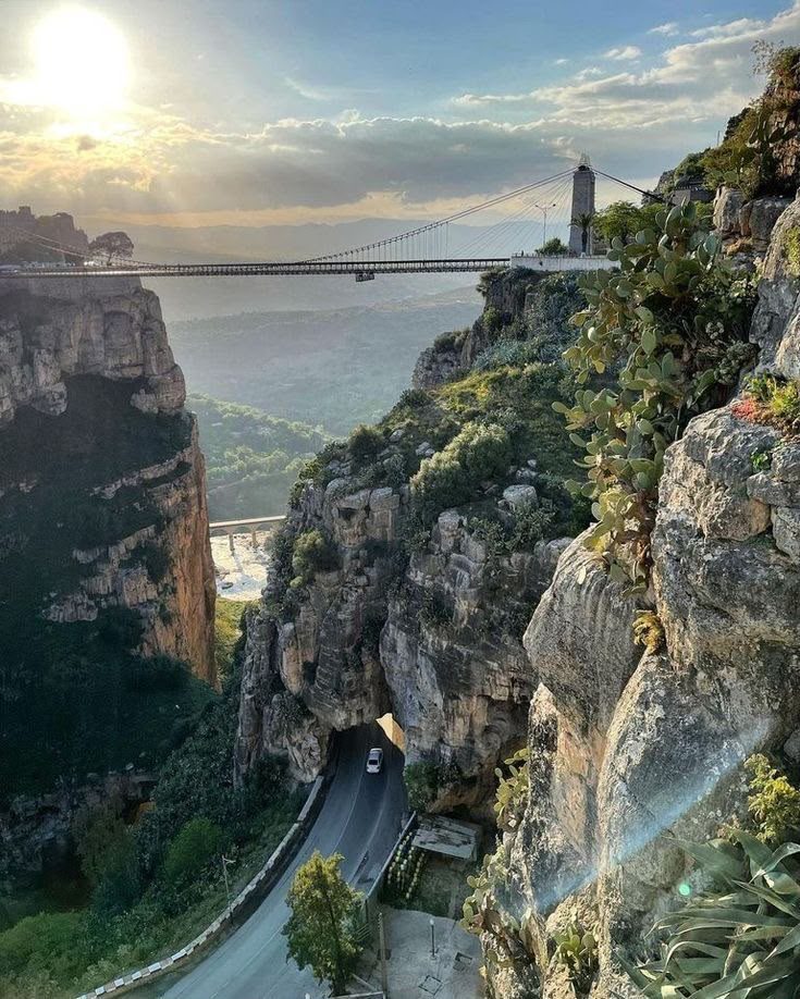 The Sidi M Cid suspension bridge over the Rhumel gorge, Constantine