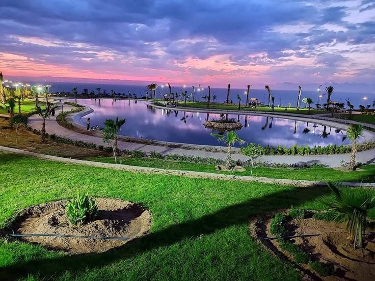 Lake and gardens of a city park in Mostaganem