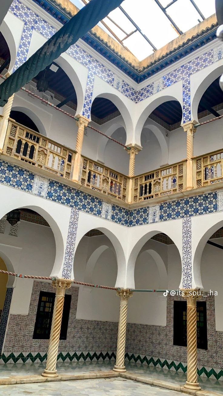 Tiled Andalusian palace courtyard, Tlemcen