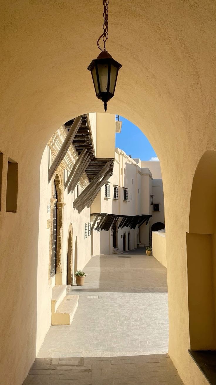 An arched passage opening onto a restored lane in the Casbah of Algiers