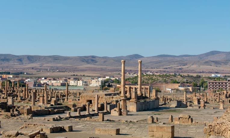 Ruins of Timgad below the Aurès mountains