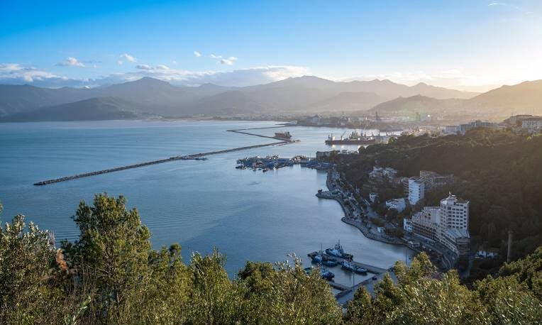 Beaches and bay of Béjaïa on the Kabylie coast