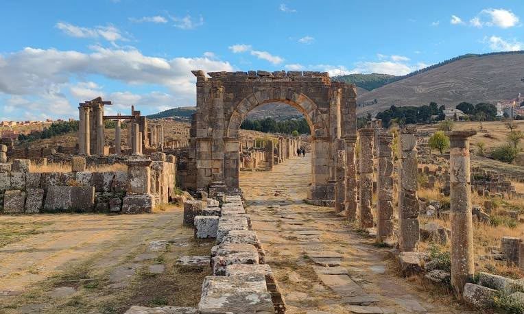 The theatre and hillside ruins of Djémila