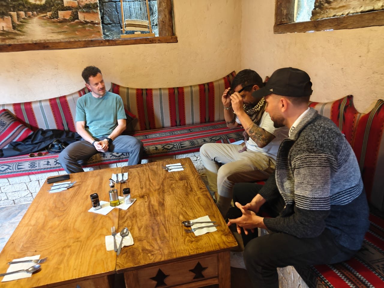 A traditional Algerian shared meal with tea
